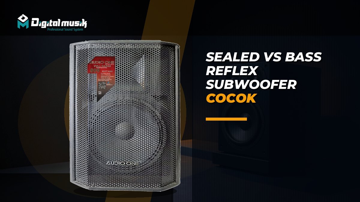 Perbandingan skematik antara desain box subwoofer sealed dan bass reflex