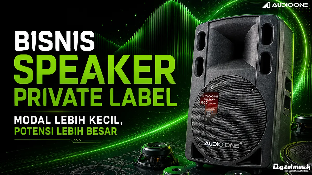 Produksi speaker private label di workshop Digital Musik Indonesia