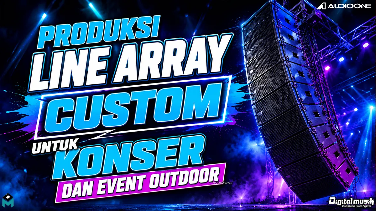 Sistem custom line array untuk konser musik outdoor skala besar