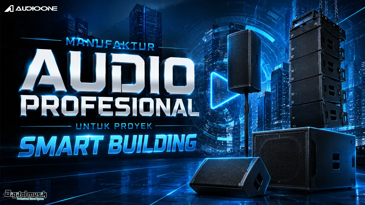 Proses manufaktur audio profesional untuk instalasi smart building modern