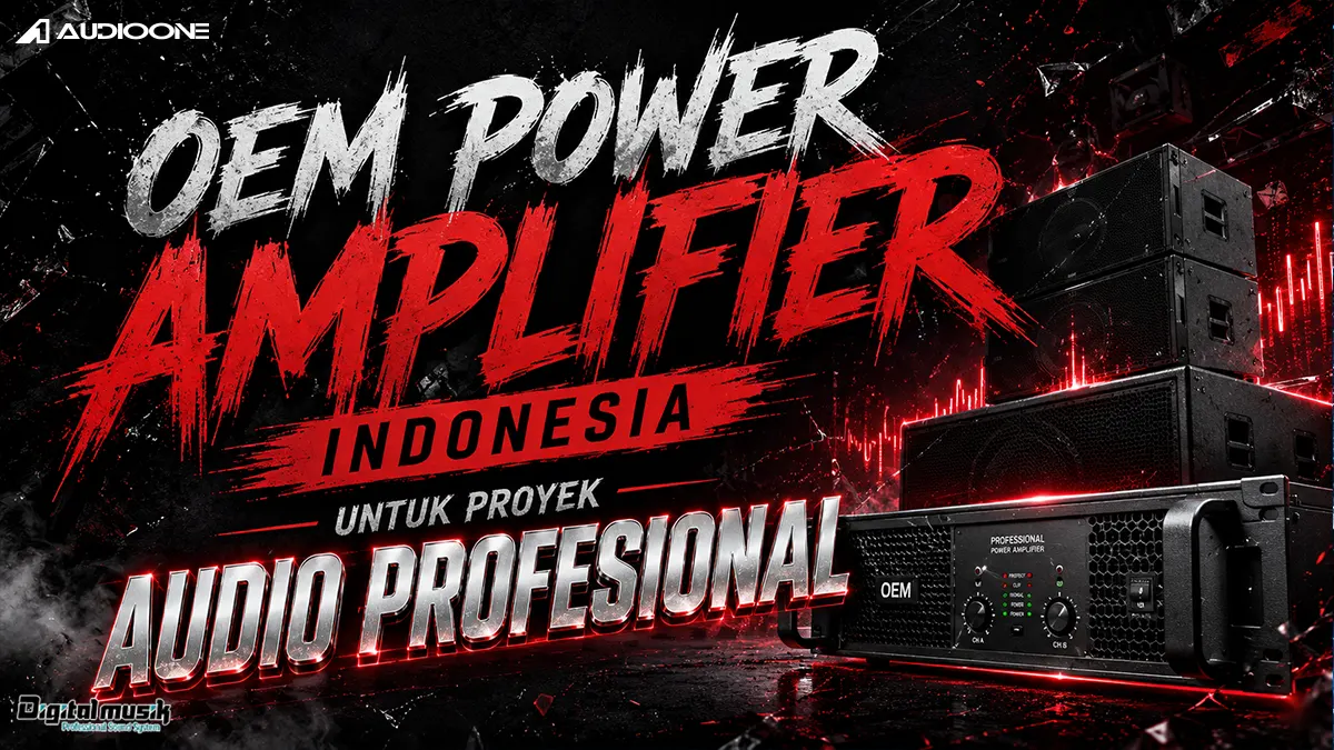 Proses perakitan OEM Power Amplifier Indonesia di workshop Digital Musik
