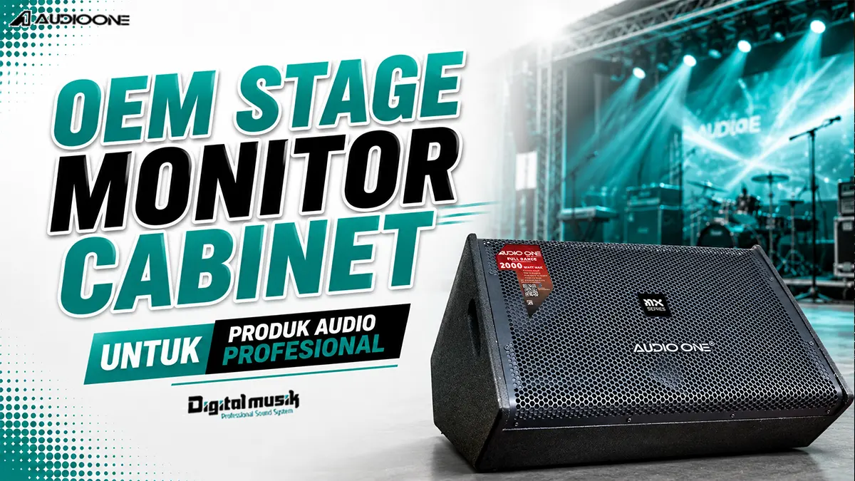 Proses manufaktur cabinet speaker profesional di workshop Digital Musik Indonesia