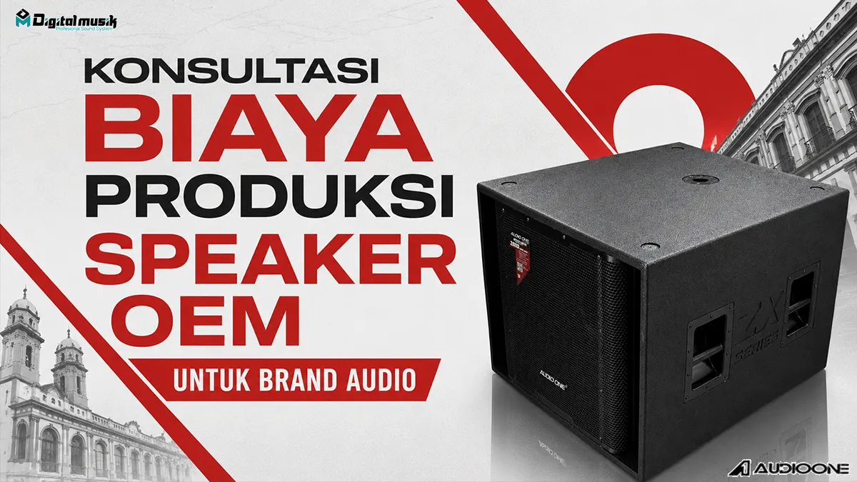 Proses konsultasi teknis produksi speaker cabinet di workshop Digital Musik Indonesia