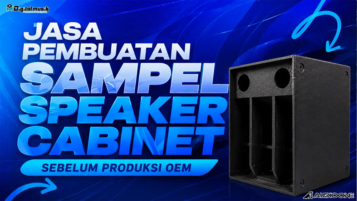 Proses pembuatan sampel speaker cabinet di workshop Digital Musik Indonesia