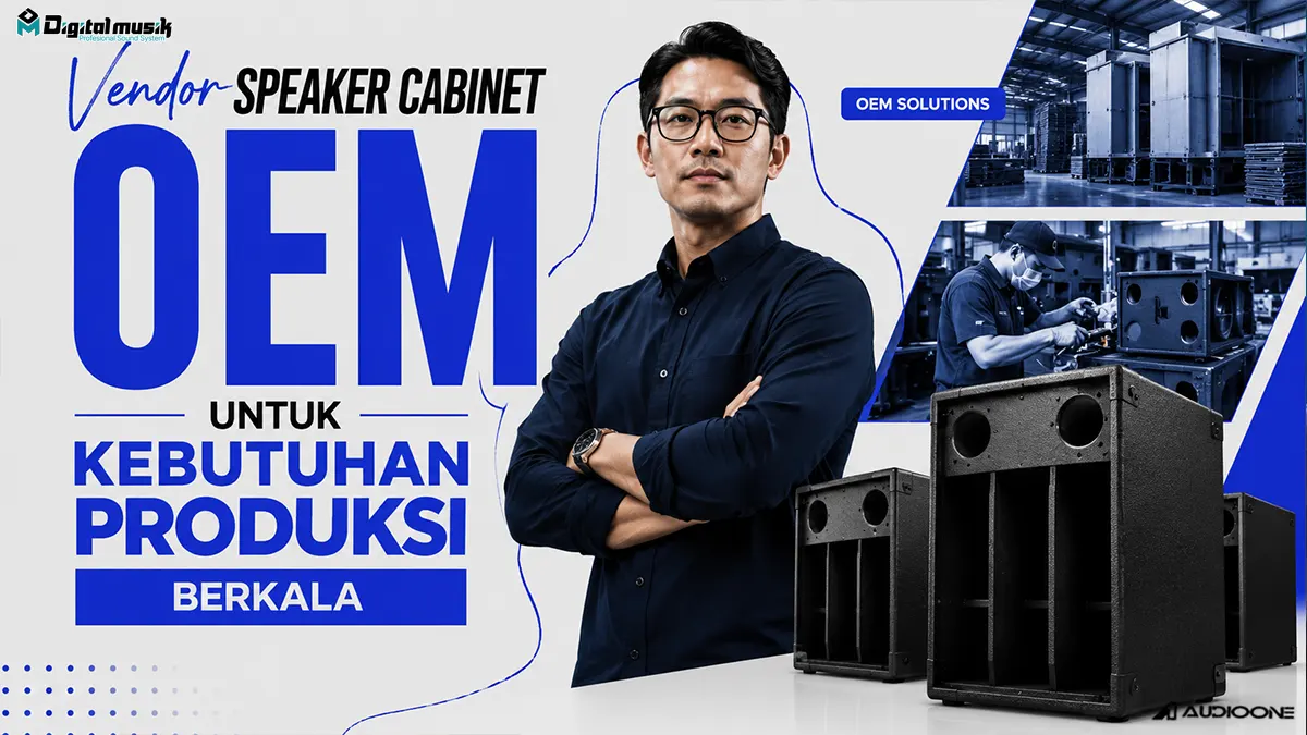 Proses manufaktur speaker cabinet di workshop Digital Musik Indonesia
