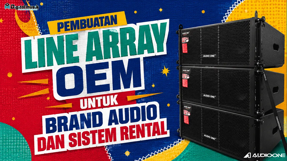Proses manufaktur speaker cabinet line array di workshop Digital Musik