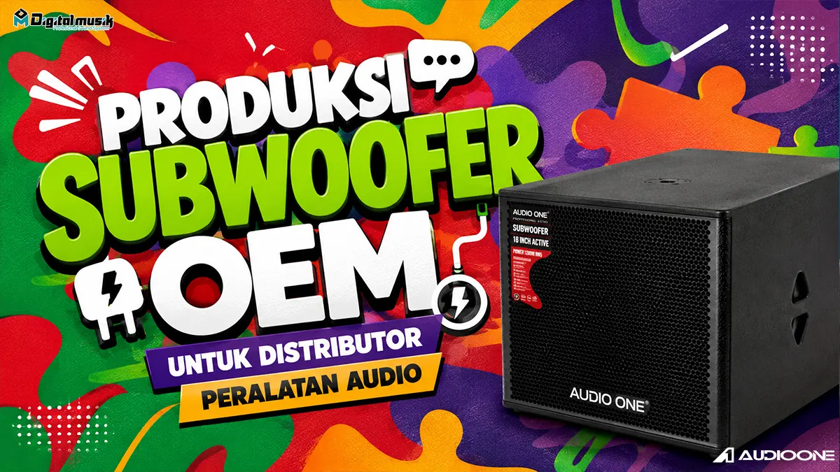 Proses fabrikasi kabinet subwoofer di workshop Digital Musik