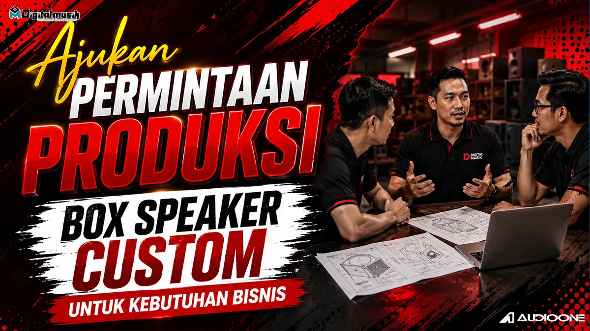 Proses fabrikasi custom box speaker di workshop Digital Musik Indonesia