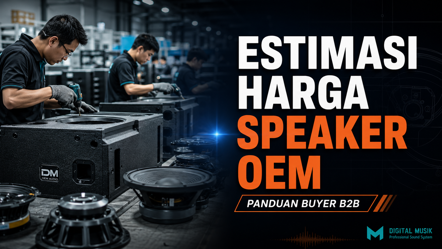 Proses produksi speaker cabinet OEM di workshop Digital Musik Indonesia