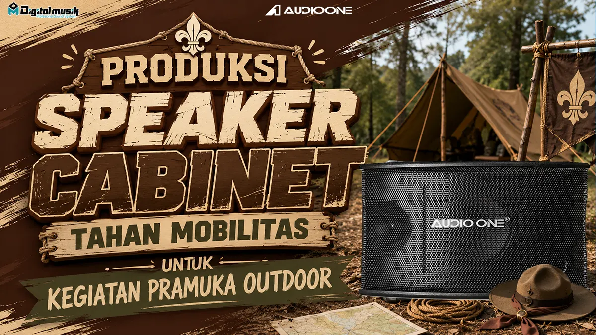 Proses fabrikasi speaker cabinet custom untuk kebutuhan audio outdoor yang tahan mobilitas tinggi
