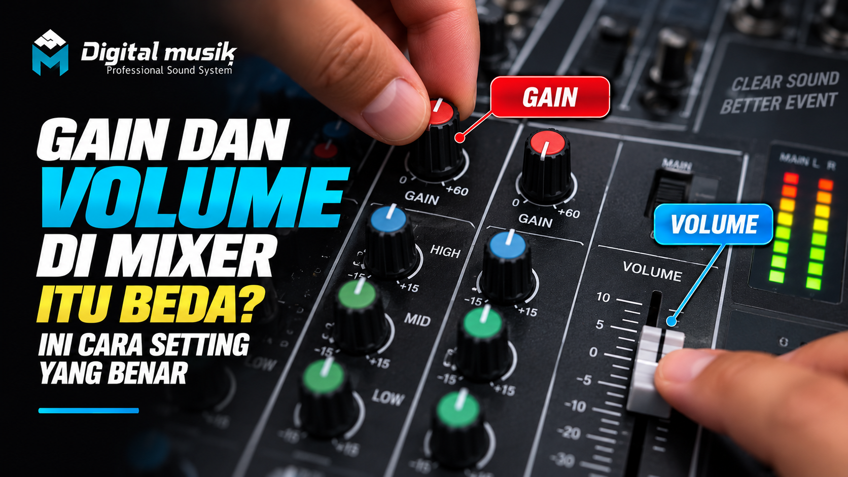 Gain dan Volume di Mixer Itu Beda? Ini Cara Setting yang Benar
