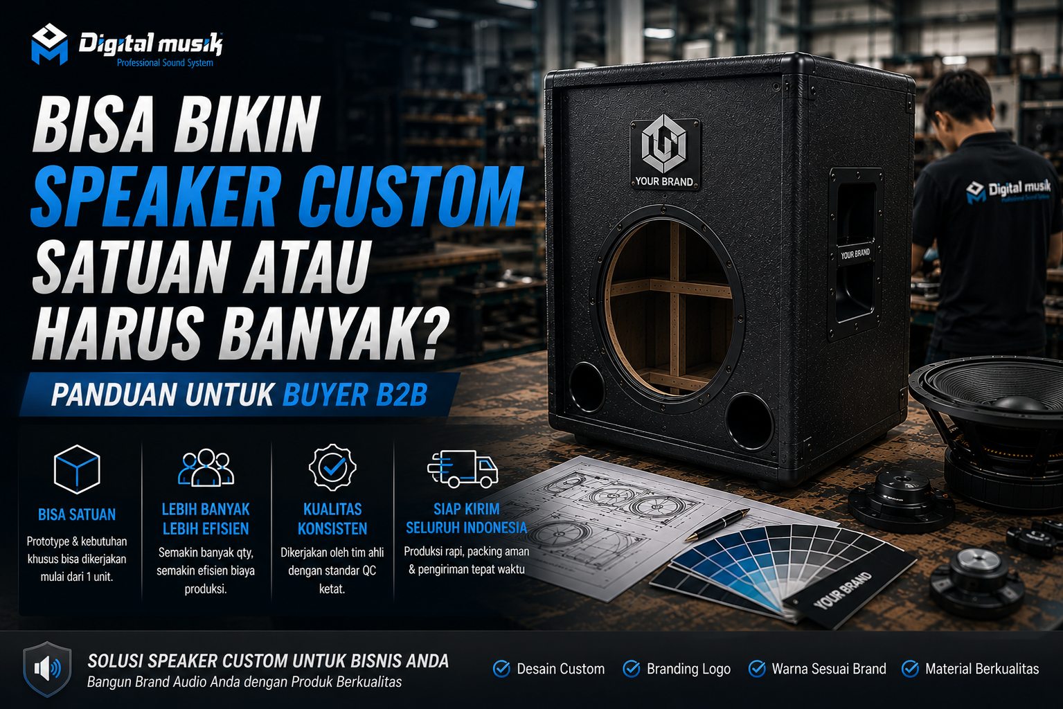 The manufacturing and assembly process of custom speakers at the Digital Musik workshop