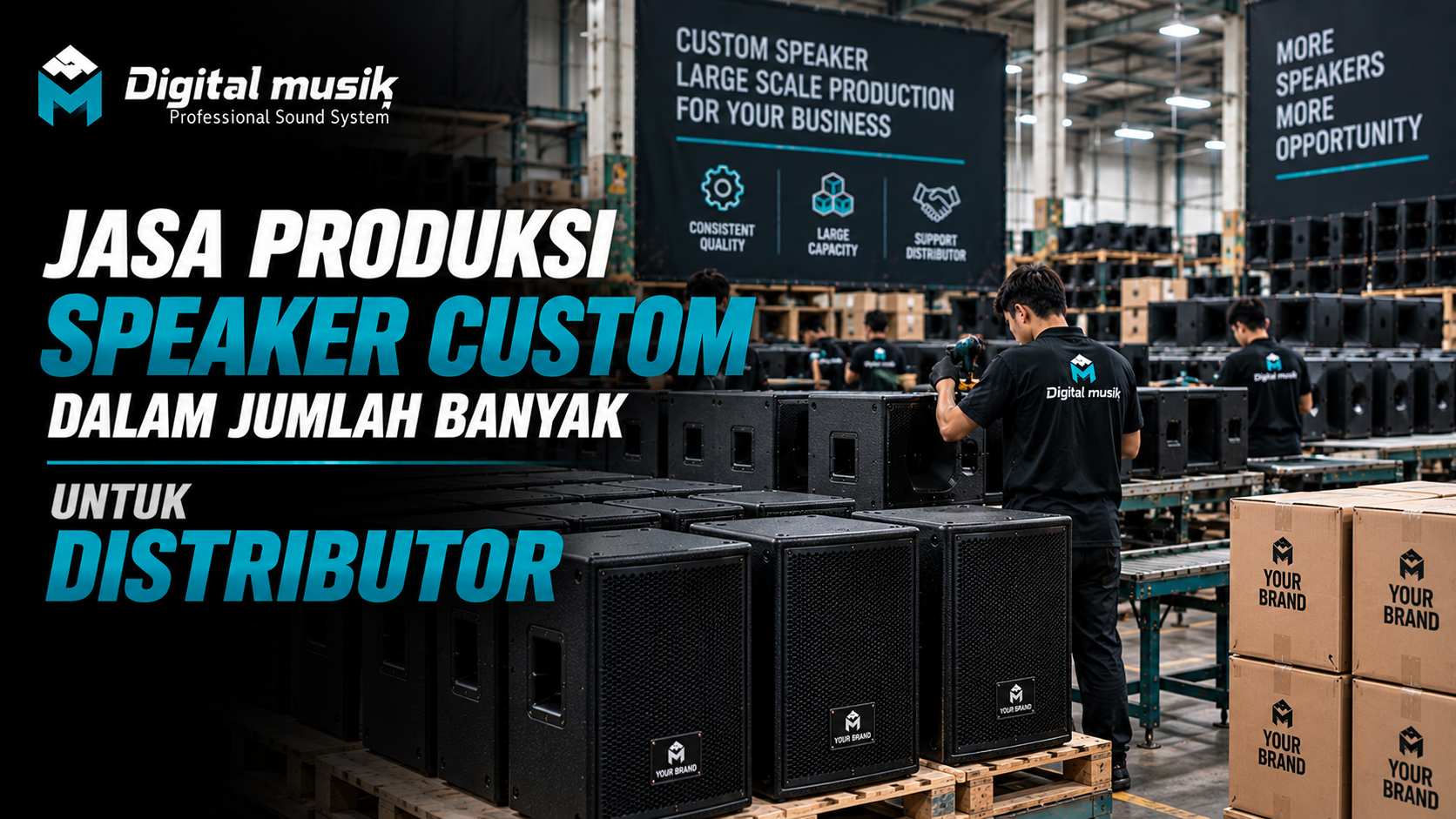 Jasa Produksi Speaker Custom dalam Jumlah Banyak untuk Distributor