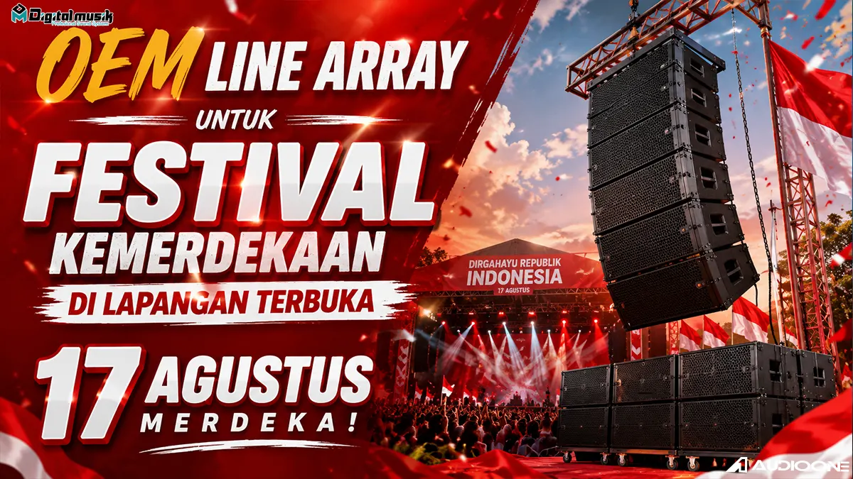 Proses produksi box speaker line array di workshop Digital Musik Indonesia