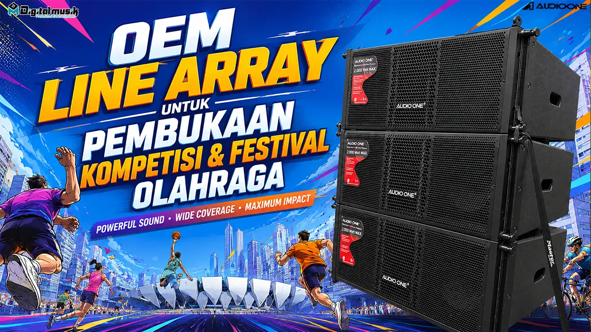 Proses manufaktur cabinet speaker line array untuk kebutuhan event olahraga