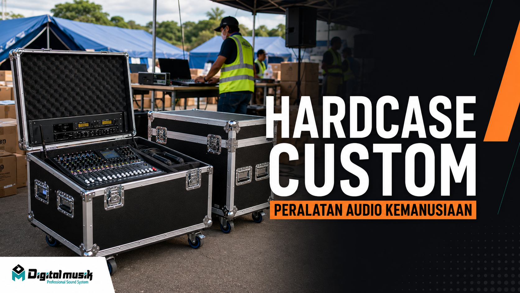 Peralatan audio dalam hardcase custom untuk kegiatan kemanusiaan