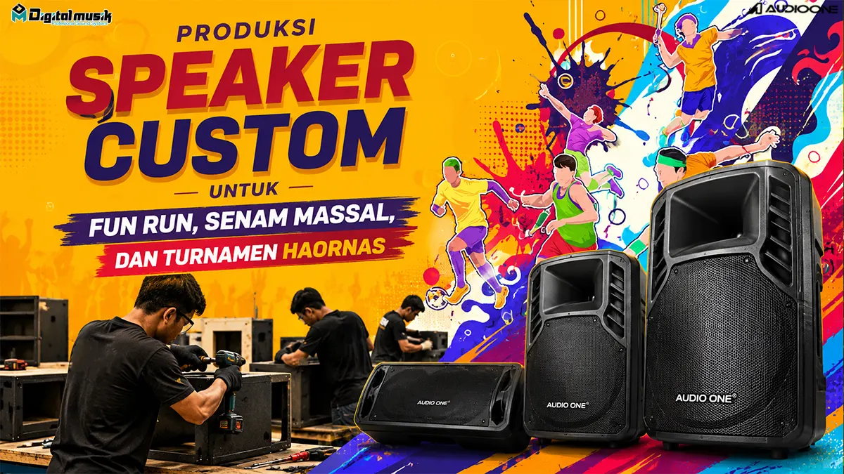 Proses manufaktur speaker cabinet custom untuk kebutuhan event olahraga outdoor