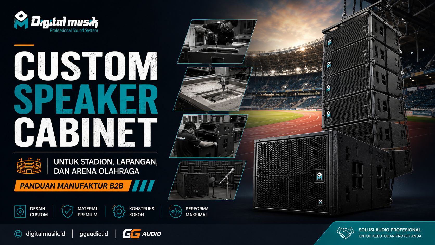 Proses manufaktur speaker portable untuk kebutuhan event kampanye