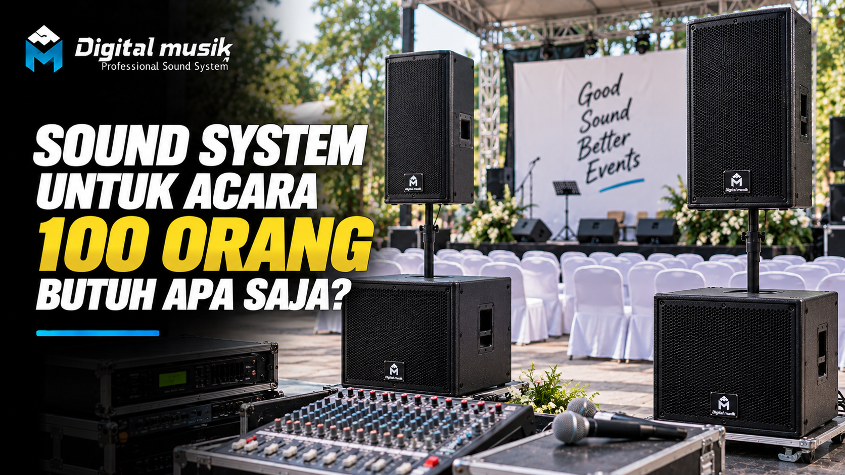 Ilustrasi sound system yang digunakan untuk acara dengan kapasitas sekitar 100 orang