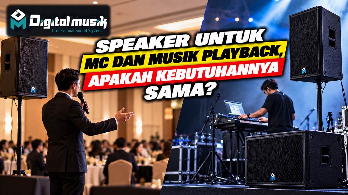 Ilustrasi perbandingan speaker untuk MC dan musik playback