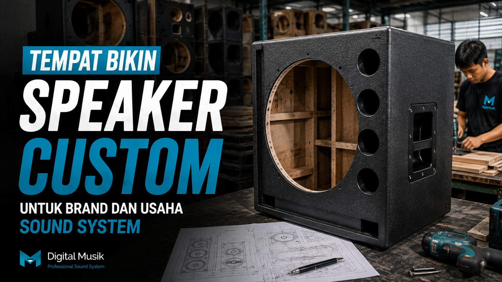Proses produksi speaker custom di workshop Digital Musik