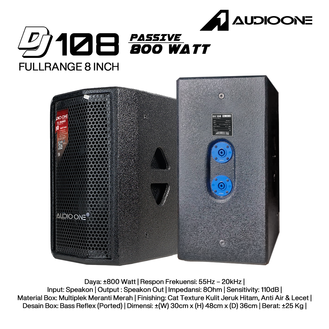 Audio One Speaker 8Inch Pasif 800W DJ-108P
