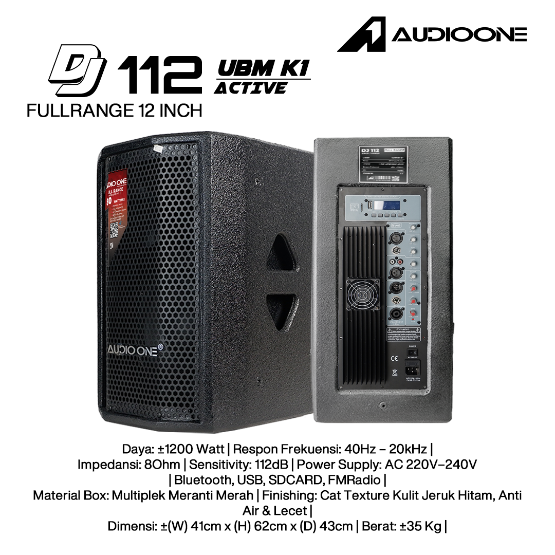 Audio One Speaker 12Inch Aktif 1200W DJ-112A UBM-K1