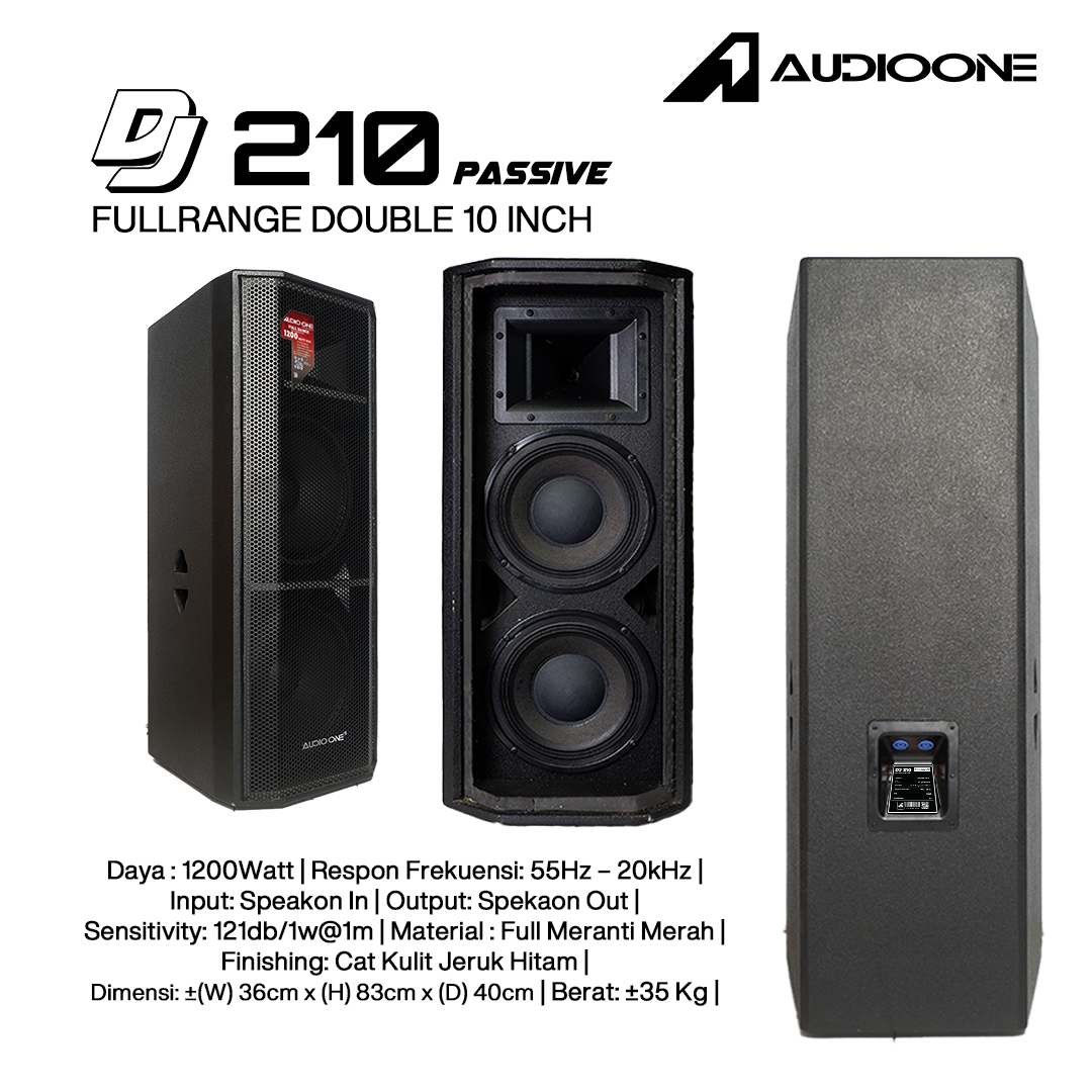 Audio One Speaker DJ-210 Double 10 Inch Pasif 1200 Watt