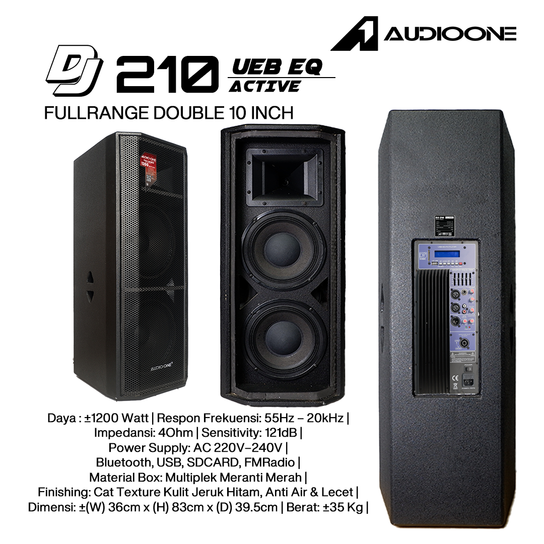 Audio One Speaker DJ-210 Double 10 Inch Aktif 1200W UEB EQ