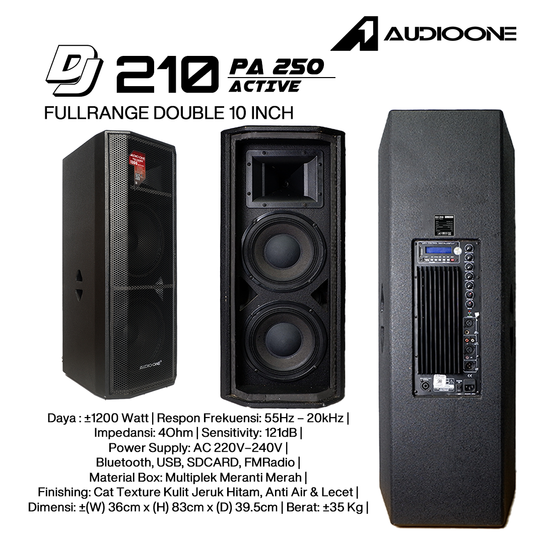 Audio One Speaker DJ-210 Double 10 Inch Aktif 1200W PA 250