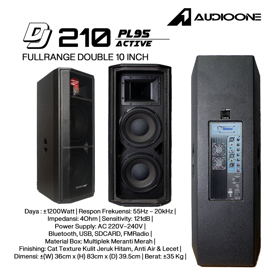 Audio One Speaker DJ-210 Double 10 Inch Aktif 1200W PL95