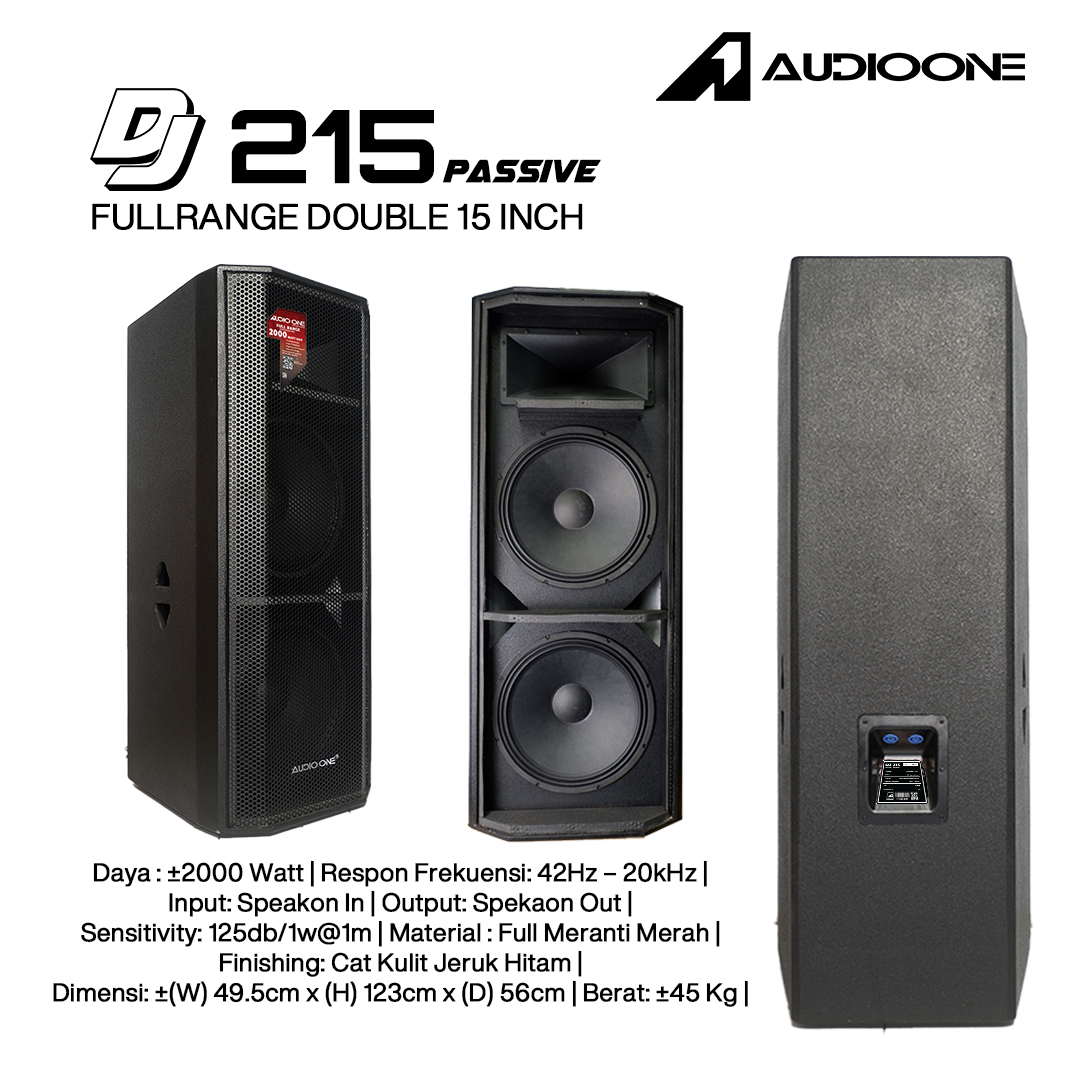 Audio One Speaker DJ-215 Double 15 Inch Pasif 2000Watt