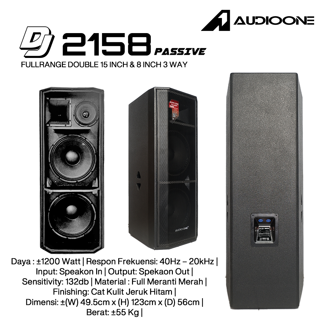 Audio One Speaker 3 Way DJ-2158 Pasif 1200 Watt
