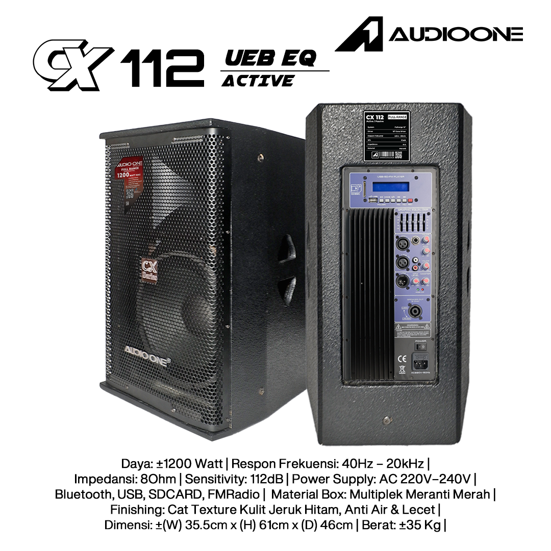 Audio One Speaker CX 12Inch Aktif 1200W UEB-EQ CX 112A