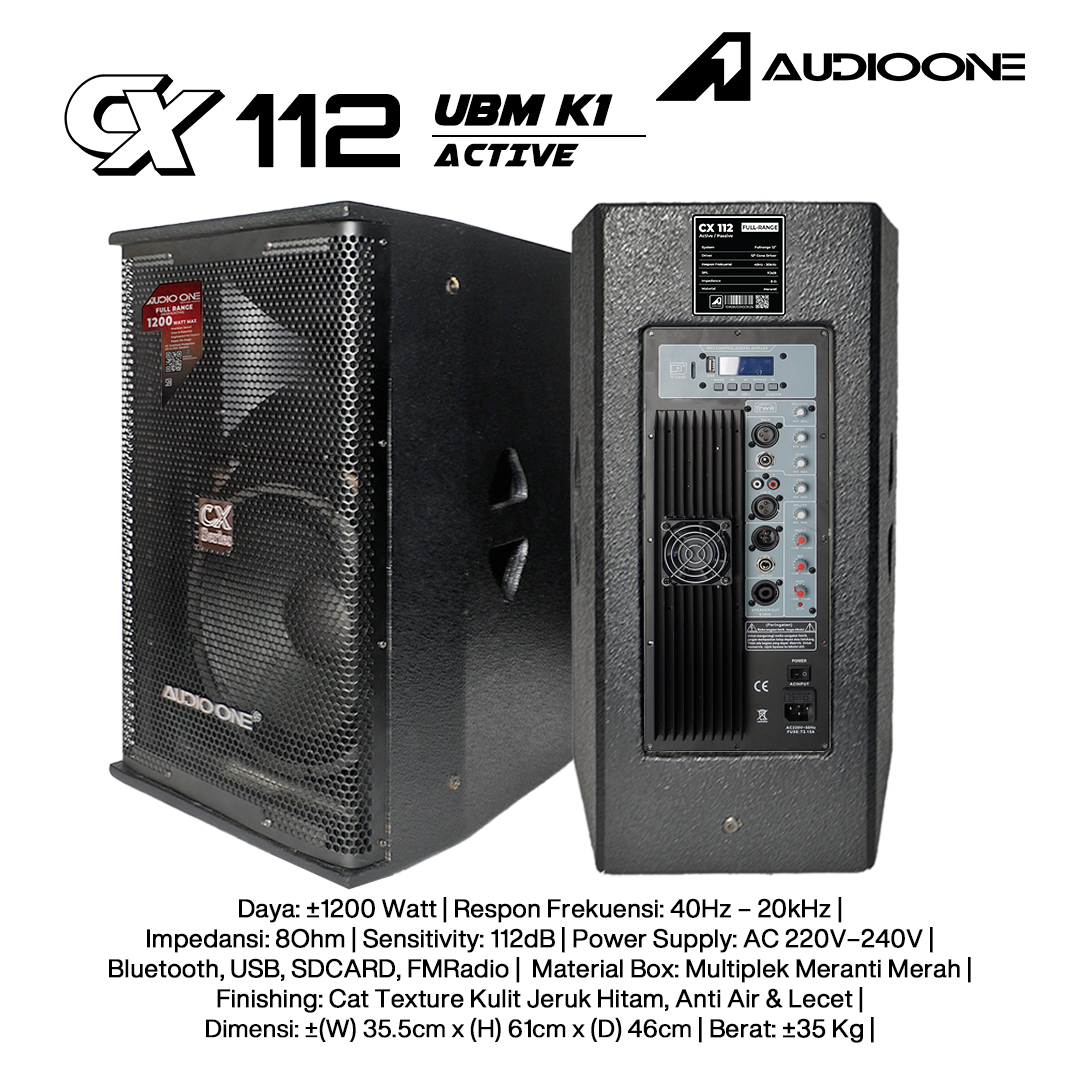 Audio One Speaker CX 12Inch Aktif 1200W UBM-K1 CX 112A