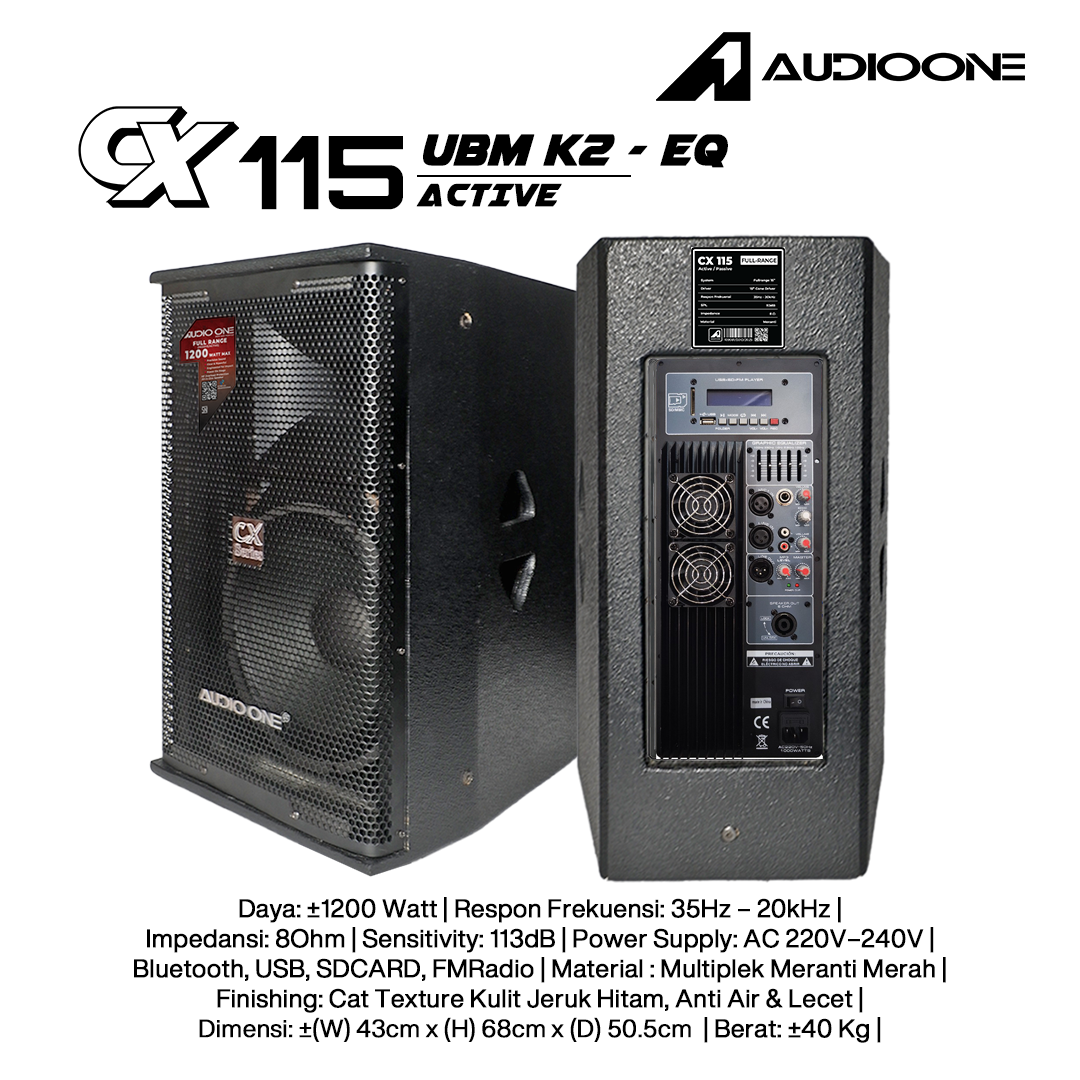 Audio One Speaker CX 15Inch Aktif 1200W K2-EQ CX 115A