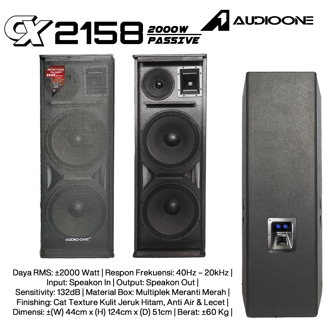 Audio One Speaker 3Way CX 2x15"+8" Pasif 2000W CX 2158P