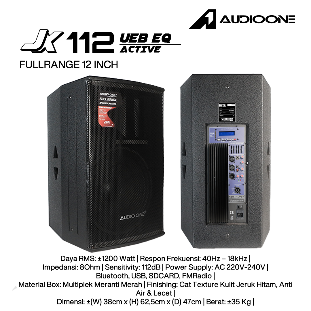 Audio One Speaker JX 12Inch Aktif 1200W UEB-EQ JX 112A 