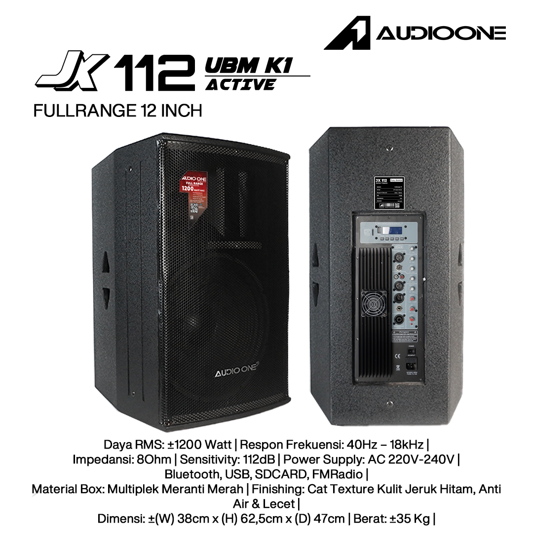 Audio One Speaker JX 12Inch Aktif 1200W UBM-K1 JX 112A