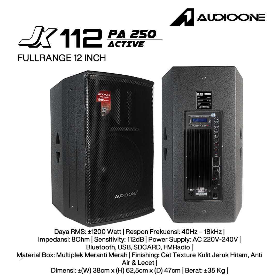 Audio One Speaker JX 12Inch Aktif 1200W PA-250 JX 112A