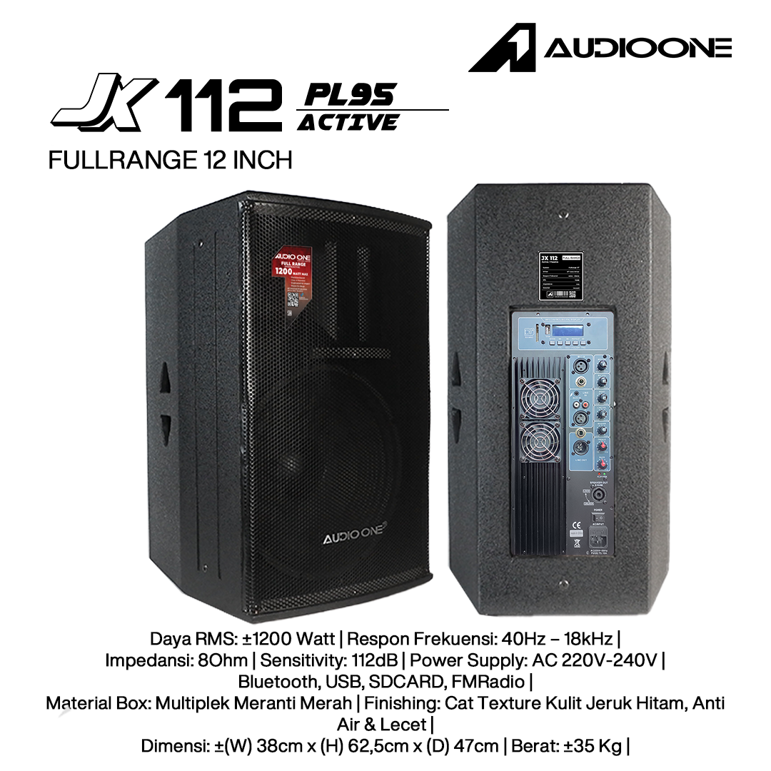 Audio One Speaker JX 12Inch Aktif 1200W PL-95 JX 112A