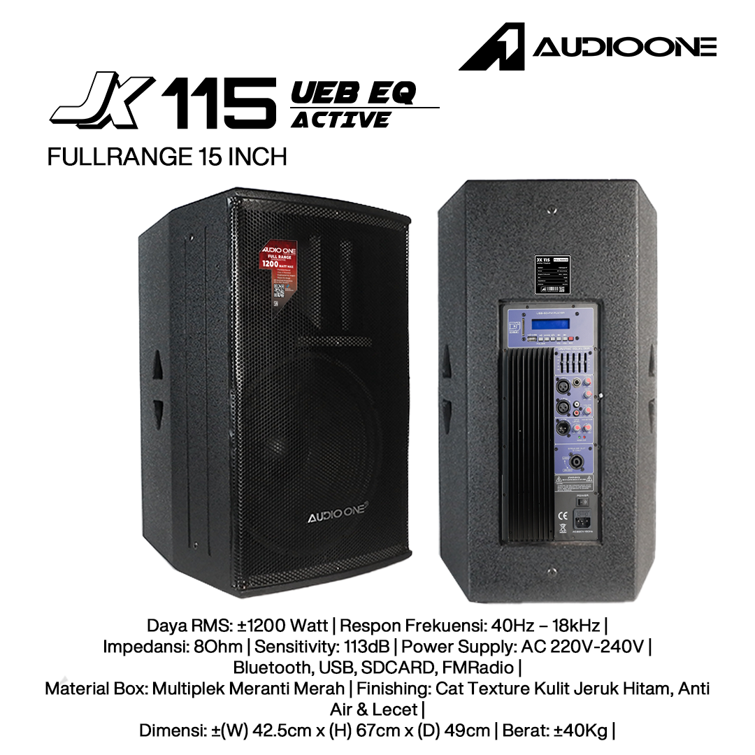 Audio One Speaker JX 15Inch Aktif 1200W UEB-EQ JX 115A