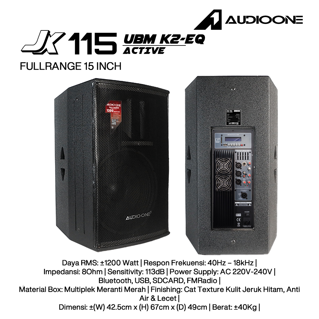 Audio One Speaker JX 15Inch Aktif 1200W K2-EQ JX 115A