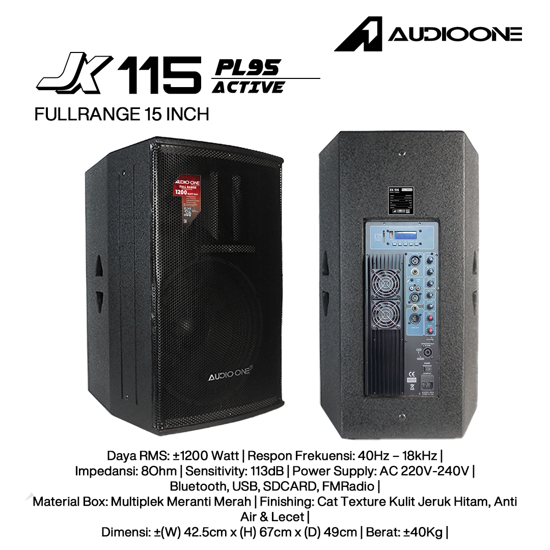 Audio One Speaker JX 15Inch Aktif 1200W PL-95 JX 115A