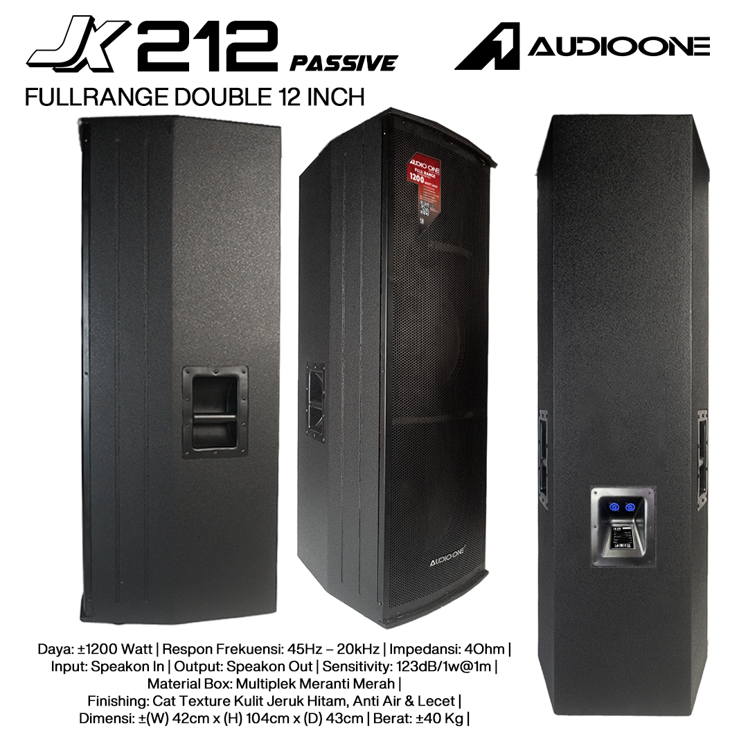 Audio One Speaker Double JX 2x12" Pasif 1200W JX 212P
