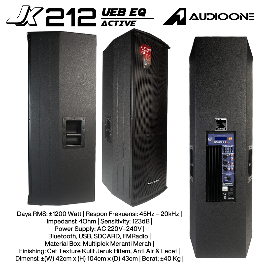 Audio One Speaker Double JX 2x12" Aktif 1200W UEB-EQ JX 212A