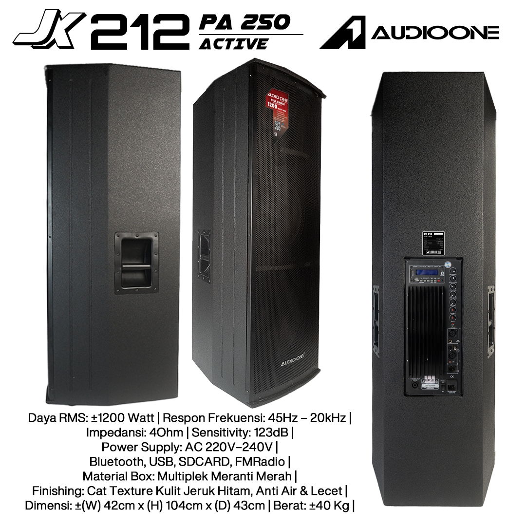 Audio One Speaker Double JX 2x12" Aktif 1200W PA-250 JX 212A