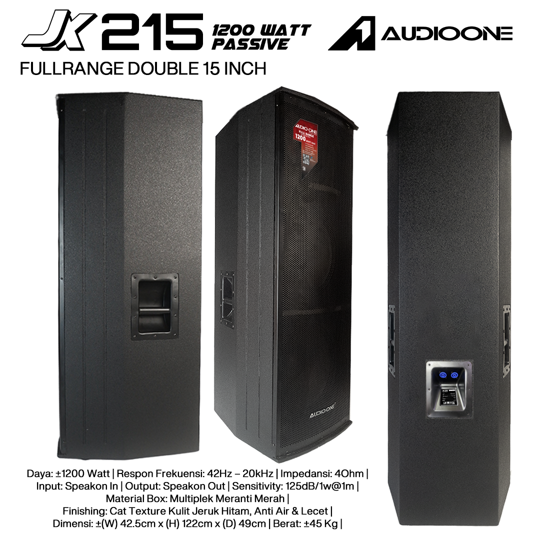 Audio One Speaker Double JX 2x15" Pasif 1200W JX 215P