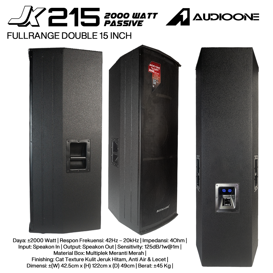 Audio One Speaker Double JX 2x15" Pasif 2000W JX 215P