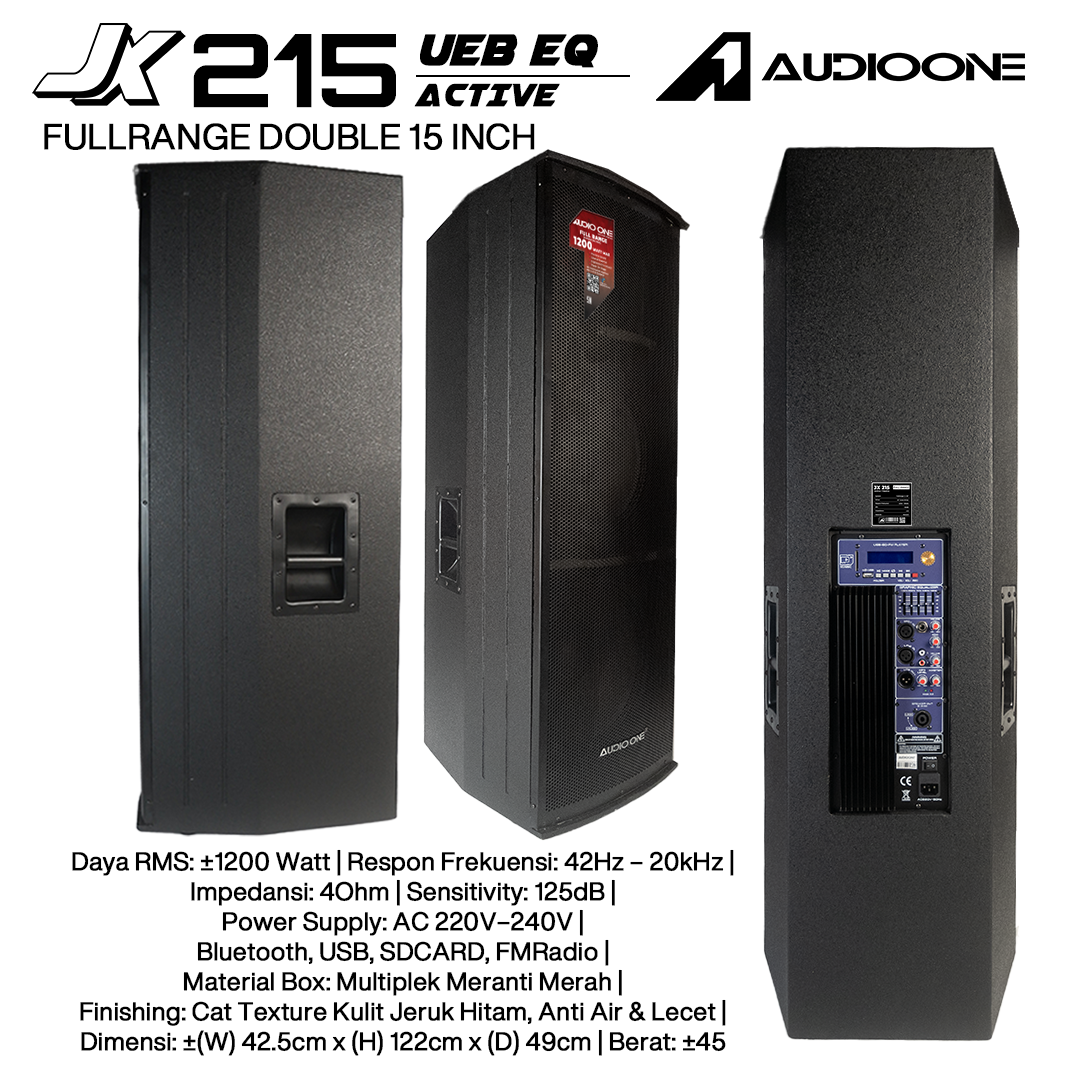 Audio One Speaker Double JX 2x15" Aktif 1200W UEB-EQ JX 215A